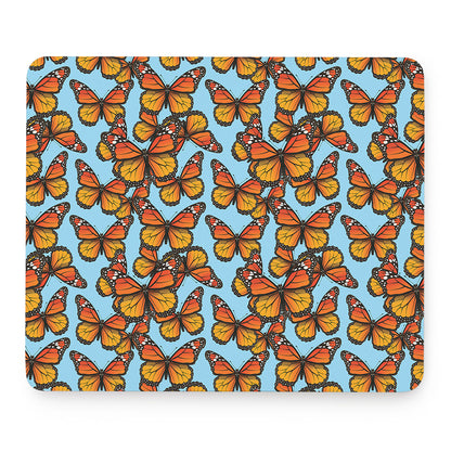 Orange Monarch Butterflies Pattern Print Mouse Pad