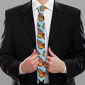 Orange Monarch Butterflies Pattern Print Necktie