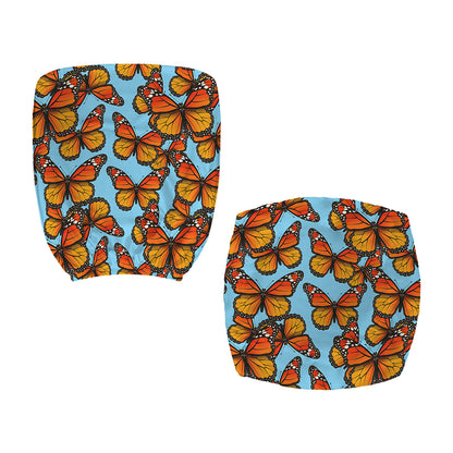 Orange Monarch Butterflies Pattern Print Office Chair Cover