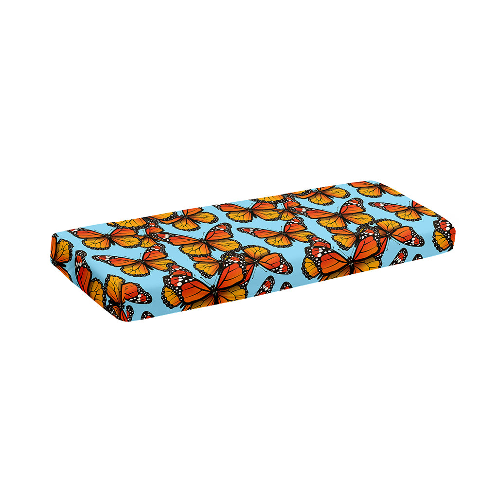 Orange Monarch Butterflies Pattern Print Piano Keyboard Cover