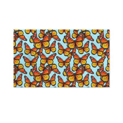Orange Monarch Butterflies Pattern Print Polyester Flag