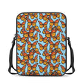 Orange Monarch Butterflies Pattern Print Rectangular Crossbody Bag
