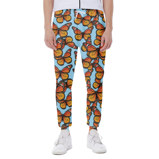 Orange Monarch Butterflies Pattern Print Scuba Joggers