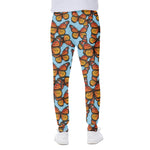 Orange Monarch Butterflies Pattern Print Scuba Joggers