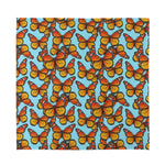 Orange Monarch Butterflies Pattern Print Silk Bandana