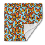 Orange Monarch Butterflies Pattern Print Silk Bandana