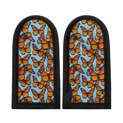 Orange Monarch Butterflies Pattern Print Skillet Handle Cover