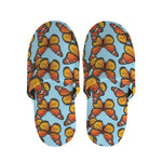 Orange Monarch Butterflies Pattern Print Slippers