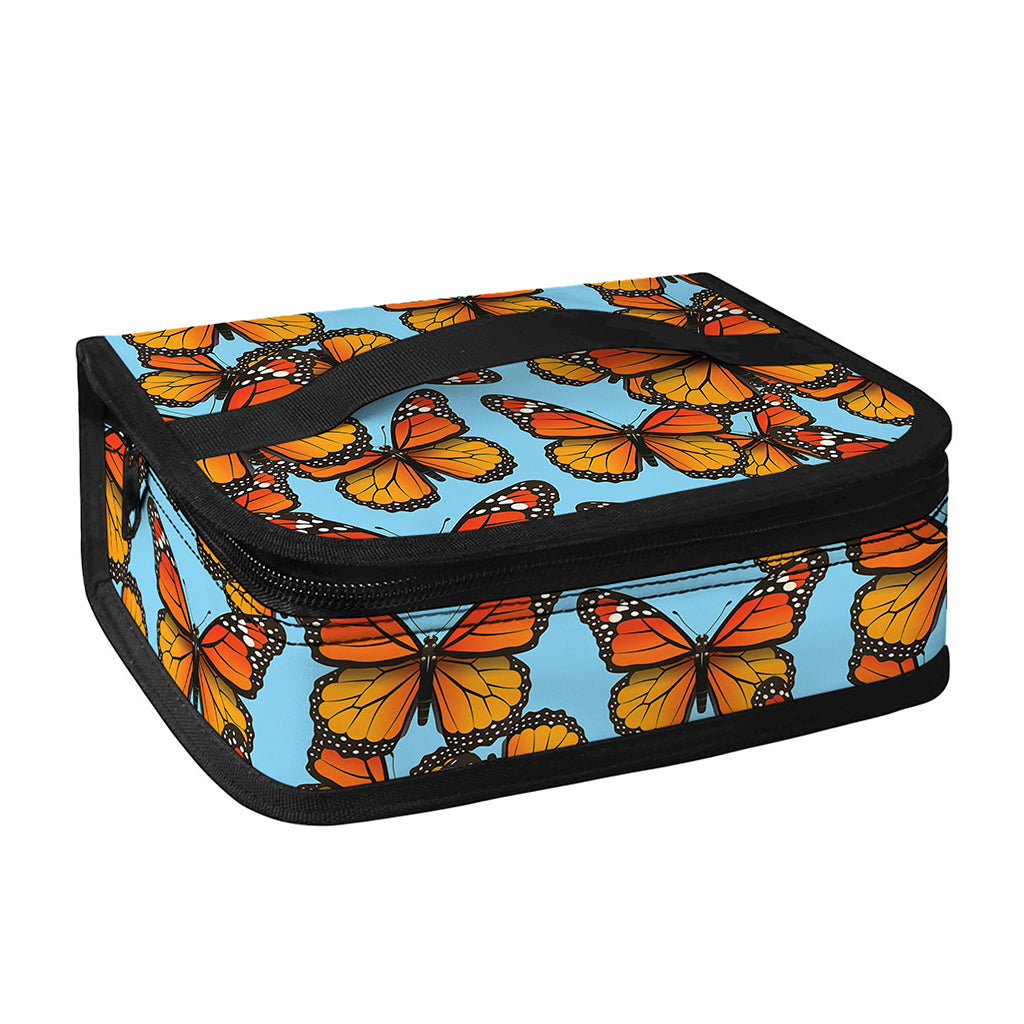 Orange Monarch Butterflies Pattern Print Small Lunch Bag