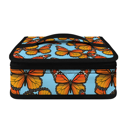 Orange Monarch Butterflies Pattern Print Small Lunch Bag