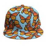 Orange Monarch Butterflies Pattern Print Snapback Cap