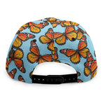 Orange Monarch Butterflies Pattern Print Snapback Cap