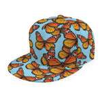 Orange Monarch Butterflies Pattern Print Snapback Cap