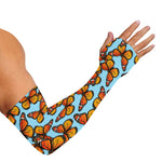 Orange Monarch Butterflies Pattern Print Sun Protection Arm Sleeves