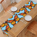 Orange Monarch Butterflies Pattern Print Table Runner
