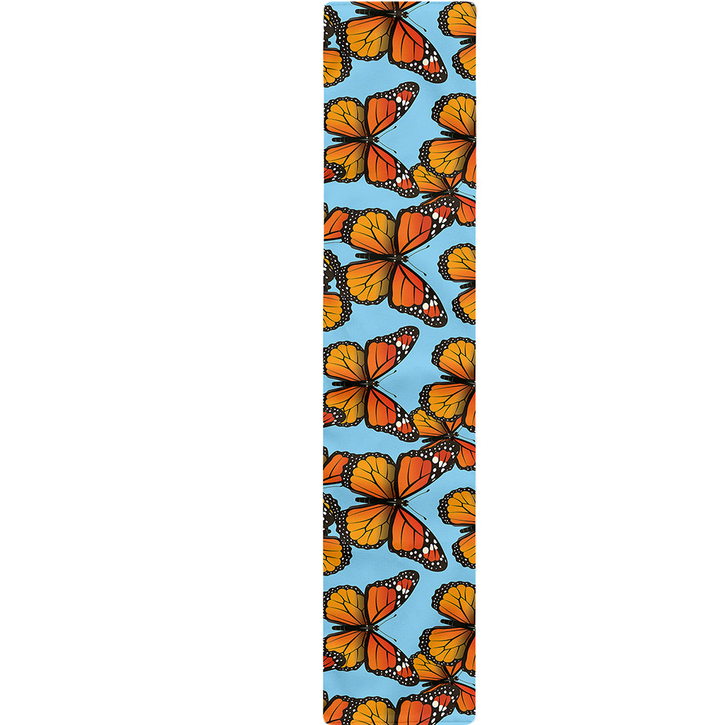 Orange Monarch Butterflies Pattern Print Table Runner
