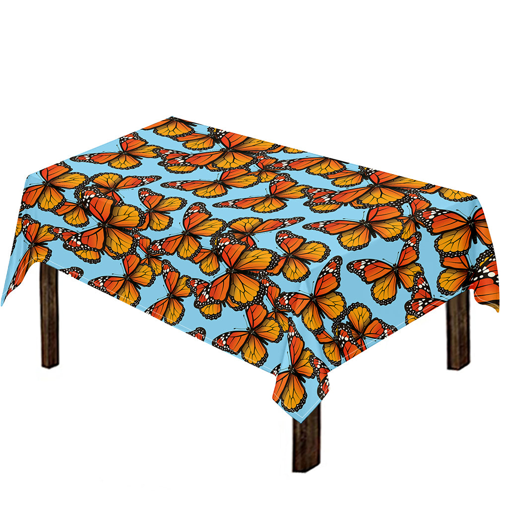 Orange Monarch Butterflies Pattern Print Tablecloth