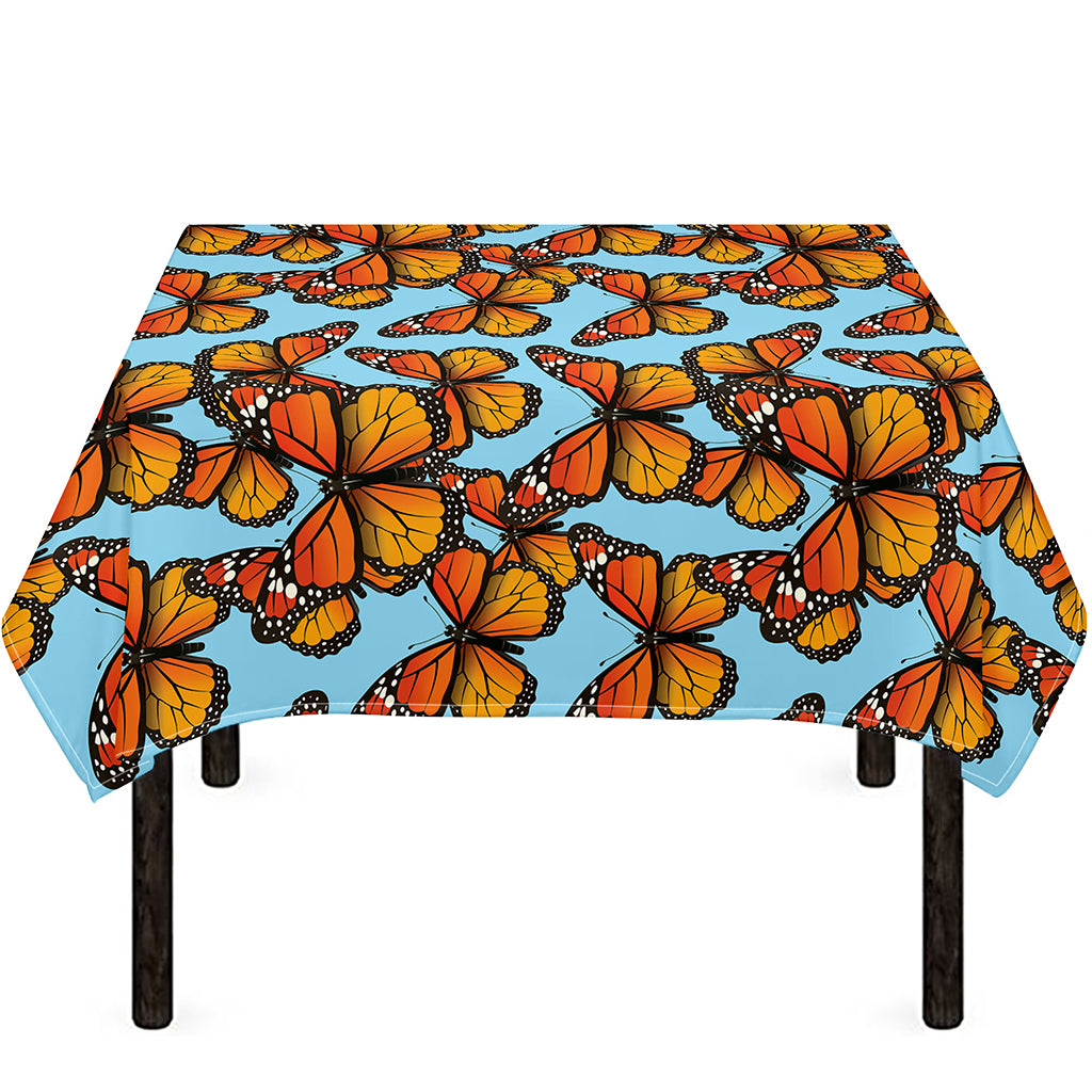 Orange Monarch Butterflies Pattern Print Tablecloth