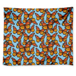 Orange Monarch Butterflies Pattern Print Tapestry