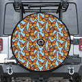 Orange Monarch Butterflies Pattern Print Tire Cover With Camera Hole