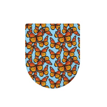 Orange Monarch Butterflies Pattern Print Toilet Lid Cover