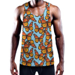 Orange Monarch Butterflies Pattern Print Training Tank Top