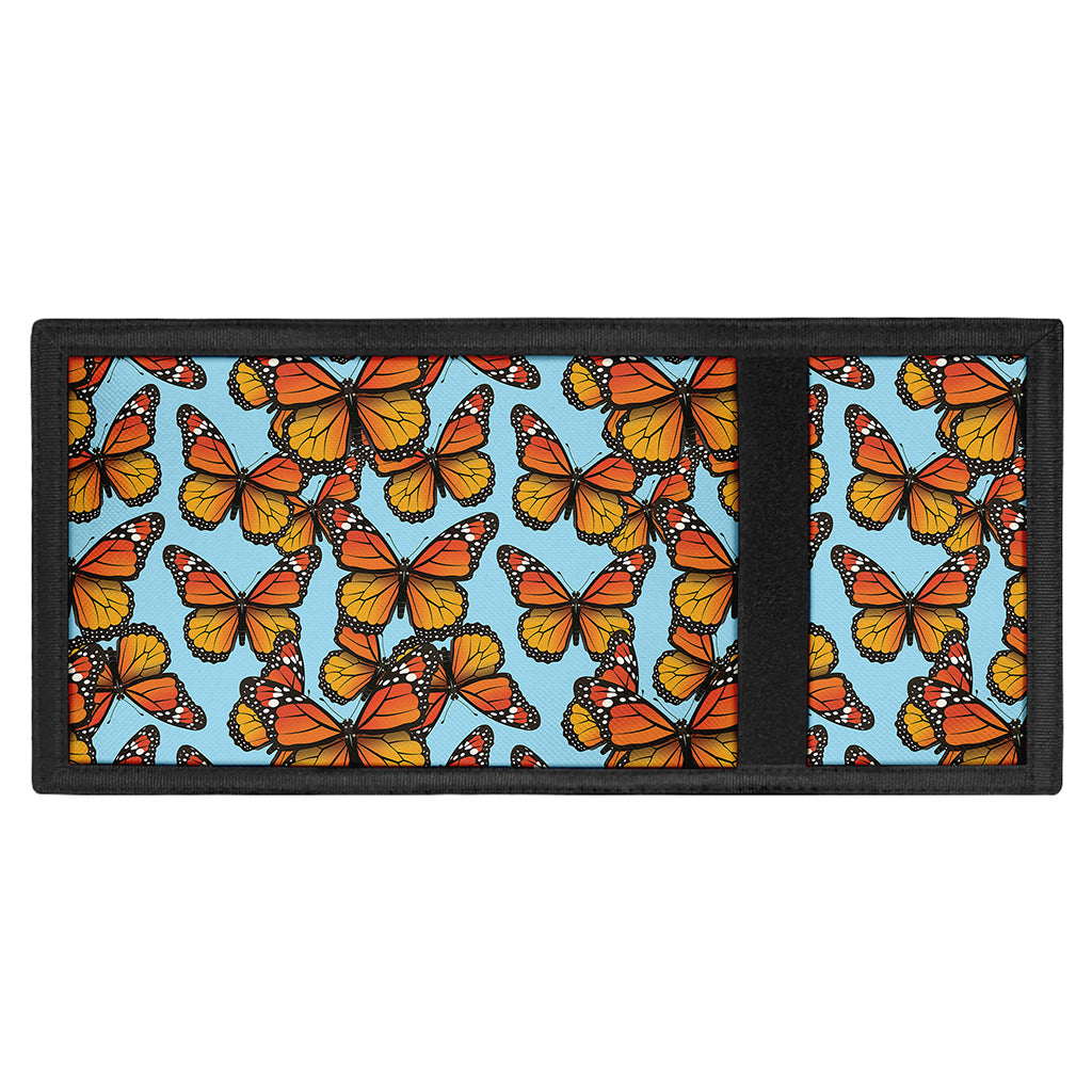 Orange Monarch Butterflies Pattern Print Trifold Wallet