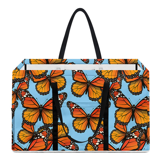 Orange Monarch Butterflies Pattern Print Utility Tote Bag