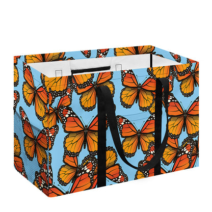 Orange Monarch Butterflies Pattern Print Utility Tote Bag
