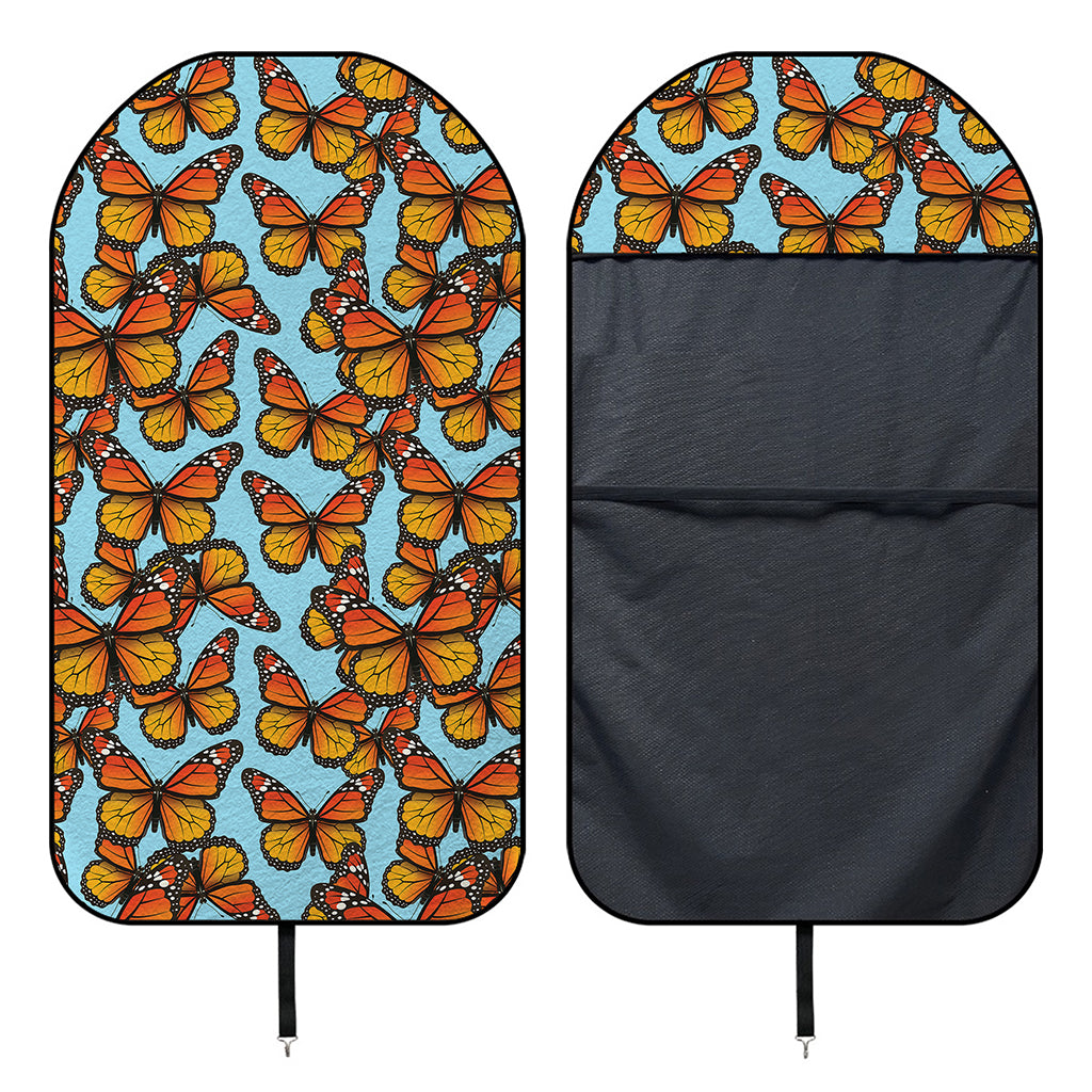 Orange Monarch Butterflies Pattern Print Waterproof Car Seat Cover