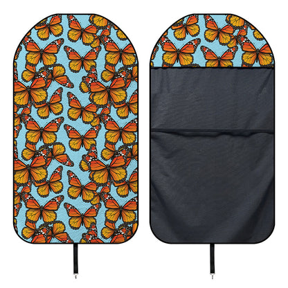 Orange Monarch Butterflies Pattern Print Waterproof Car Seat Cover