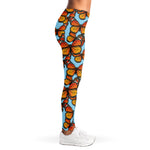 Orange Monarch Butterflies Pattern Print Women's Leggings