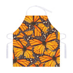 Orange Monarch Butterfly Pattern Print Adjustable Apron