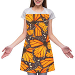 Orange Monarch Butterfly Pattern Print Adjustable Apron