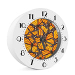 Orange Monarch Butterfly Pattern Print Alarm Clock