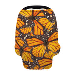 Orange Monarch Butterfly Pattern Print Baby Seat Cover