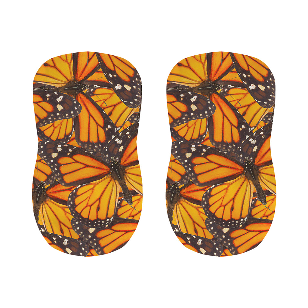 Orange Monarch Butterfly Pattern Print Bar Stool Covers