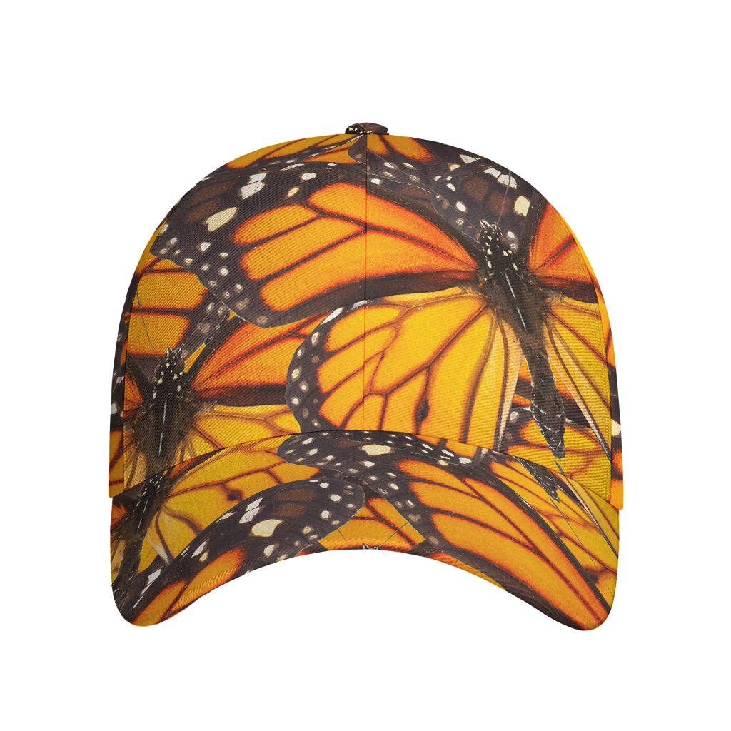 Orange Monarch Butterfly Pattern Print Baseball Cap