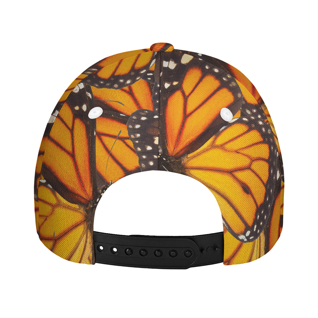 Orange Monarch Butterfly Pattern Print Baseball Cap