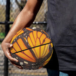 Orange Monarch Butterfly Pattern Print Basketball