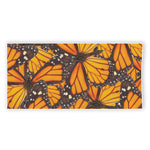 Orange Monarch Butterfly Pattern Print Beach Towel