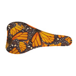 Orange Monarch Butterfly Pattern Print Bicycle Seat Cover