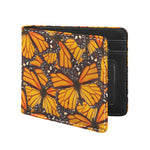 Orange Monarch Butterfly Pattern Print Bifold Wallet