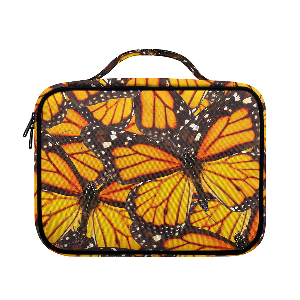 Orange Monarch Butterfly Pattern Print Briefcase Bible Bag