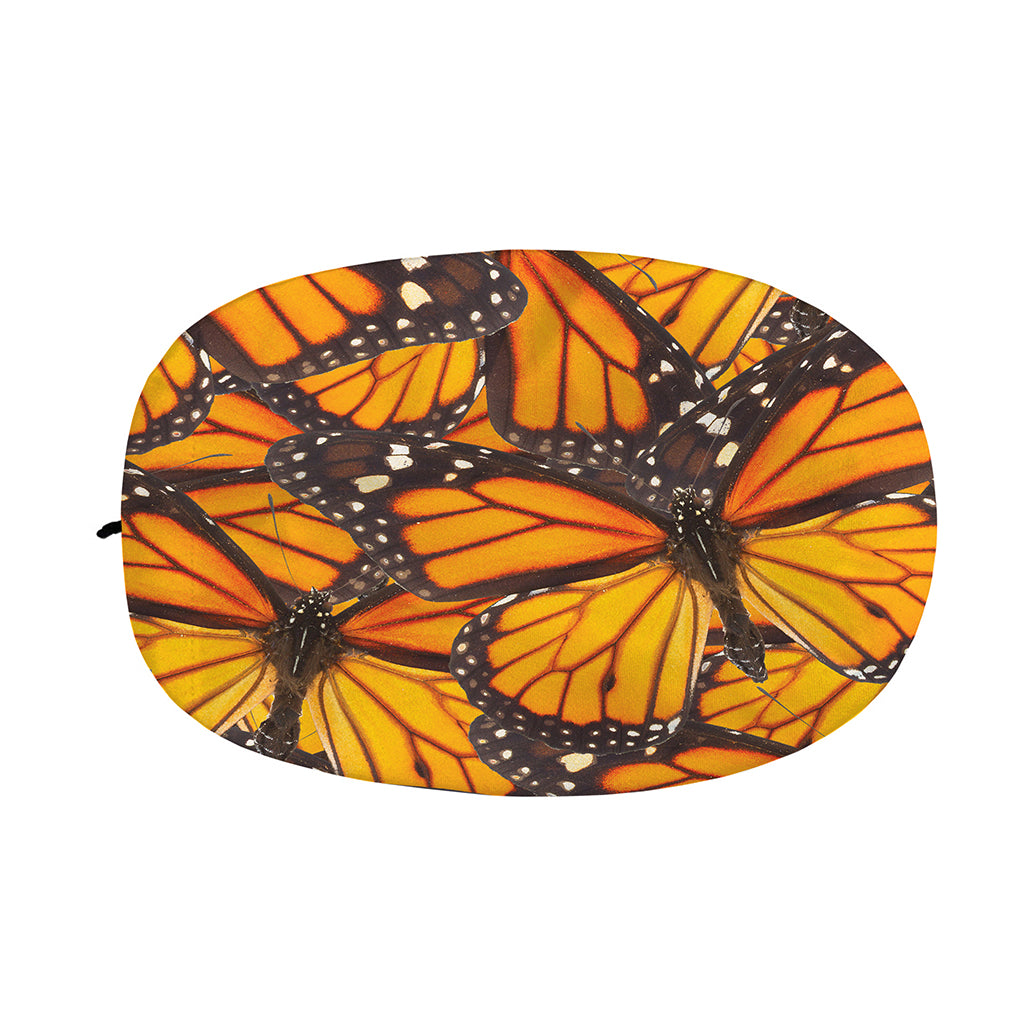 Orange Monarch Butterfly Pattern Print Car Side Mirror Covers