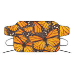 Orange Monarch Butterfly Pattern Print Car Windshield Snow Cover