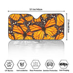 Orange Monarch Butterfly Pattern Print Car Windshield Sun Shade