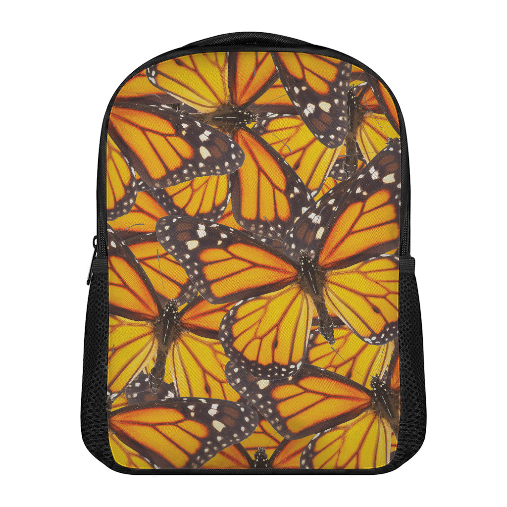 Orange Monarch Butterfly Pattern Print Casual Backpack
