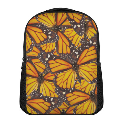 Orange Monarch Butterfly Pattern Print Casual Backpack