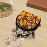Orange Monarch Butterfly Pattern Print Coin Purse